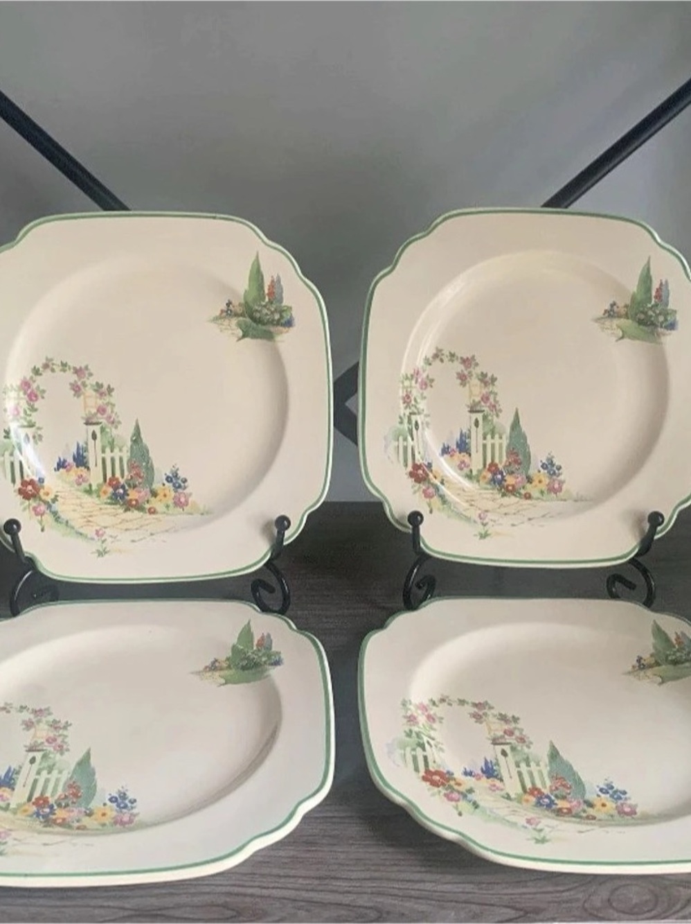 Homer Laughlin English Garden Bread/ Dessert Plates Set of 4 Century Shape 6.25”